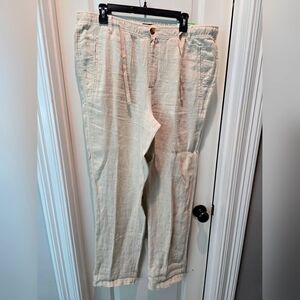Mens Beige Linen Pants